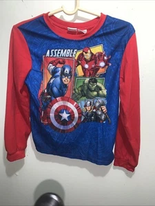 Marvel Avengers Captain America Thor Hulk Iron Man Boys Pajama Top Sz Boy 14/16 - Picture 1 of 3