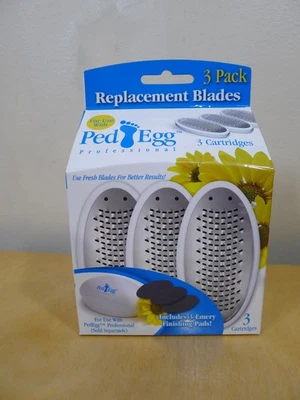 Ped Egg Refill 3 pack Replacement Blades &  Emery Pads Foot File Cartridges - Image 1 of 4