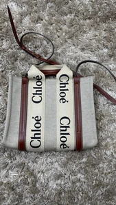 Chloe Woody Tote Bag in Linen - Picture 1 of 4