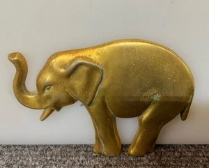 Vintage Brass ELEPHANT Paper Weight Bonwit Teller Italy Estate Find OLD Box GD - Picture 1 of 8