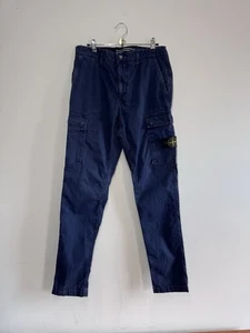 Stone Island Marine Blue Garment Dyed Cargo Patch Utility Pants 31 - Picture 1 of 8