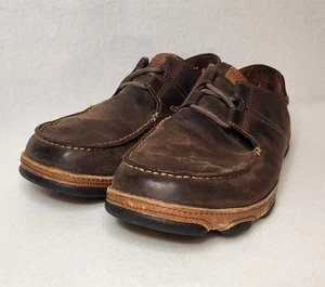 Olukai Ohana Lace Up Oxford Shoes Men’s Sz 10 Brown Leather Casual Comfort - Picture 1 of 13