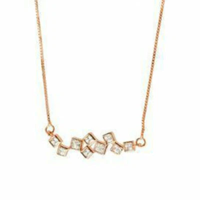 Collar de cadena de princesa con bisel de plata esterlina 925 sólido para mujer joyería esposa regalo Foto 1 de 3