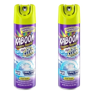 2 Pack Kaboom Foam-Tastic with OxiClean Fresh Scent Bathroom Cleaner, 19 oz.