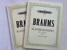 Noten.  Brahms. Klavierkonzert B-Dur, Opus 83. 2 Hefte. 2 Klaviere zu 4 Händen.