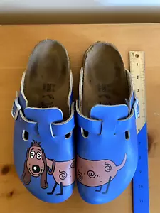Birkenstock BLUE Birki's BROWN DOG CLOGS EUR 40 US Women 9 Men 7 EXC - Picture 1 of 6