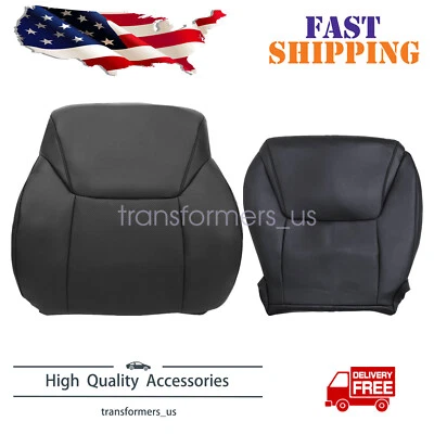 2 PCS For Lexus Lx570 2008-2015 Passenger Bottom & Top Seat Cover Leather Black - Image 1 of 4