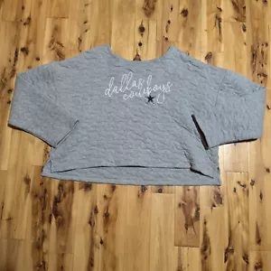 Dallas Cowboys Sweater Womens 2XL Gray Oversized Crop Cheerleader - Picture 1 of 4