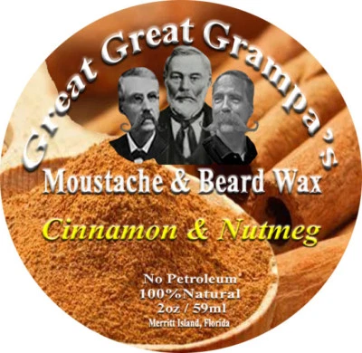 Cinnamon and Nutmeg scent - Moustache & Beard Wax - Mild, Medium or Extreme Hold - Image 1 of 4