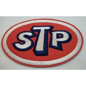 STP Motor Oil Patch~Car Auto Racing~3 1/4" x 2 1/8"~Embroidered~Iron Sew On - Picture 1 of 1