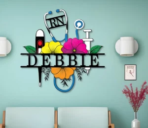 Personalized Favorite Nurse Metal Wall Deco Sign Yard Garden Mother's Day Spring - Picture 1 of 3