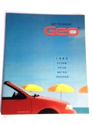 1992 Geo 52-page Chevrolet Sales Brochure Book Metro Convertible Storm Tracker Foto 1 de 4