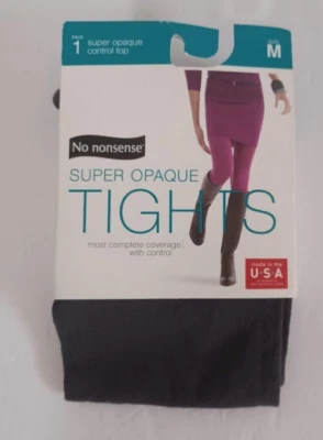 GRAY (Cobblestone) TIGHTS MEDIUM hosiery No Nonsense Super Opaque w/ Control Top - Image 1 of 3