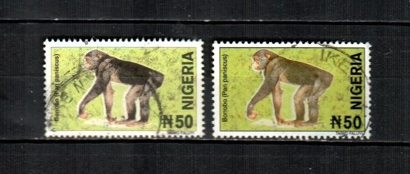 NIGERIA Scott's 736-36a (2v) Bonobo F/VF usado (2001, 2005) #2 Foto 1 de 1