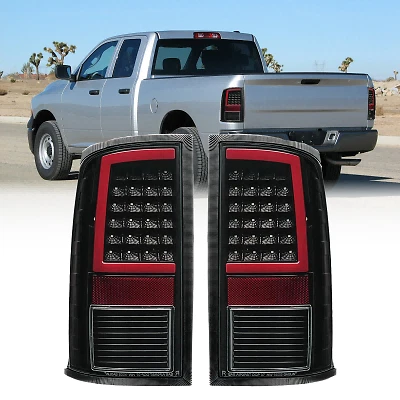 LED Tail Lights For 2009-2018 Dodge Ram 1500 2500 3500 Brake Lamps Black Inner Foto 1 de 4