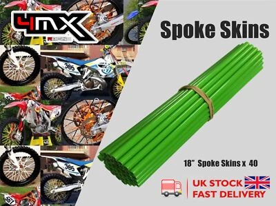 Protectores de radios de rueda verde 18" para Kawasaki KLX125 L B1-B3, B6F 03-06 Foto 1 de 2