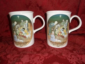 2 PASSENDE HAENGNAM BONE CHINA WEIHNACHTEN GEBURT JESU THEMA TASSEN....NEU! - Bild 1 von 4