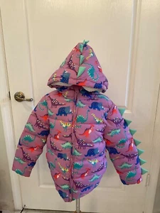 Gymboree Girls Violet Dinosaur Puffer Jacket - Dino Friends SIZE 7 ~ NWT - Picture 1 of 8