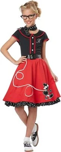 50's Sweetheart Sock Hop Poodle Fancy Dress Up Halloween Child Costume 2 COLORS - Picture 1 of 6