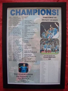 Portsmouth League Two Champions 2017 - gerahmter Druck - Bild 1 von 2