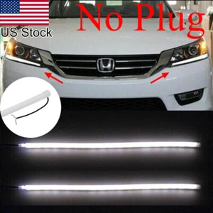 2Pcs 18" White DRL LED Strip Headlight Retrofit For Honda Accord Sedan 2013-2015 - Picture 1 of 10