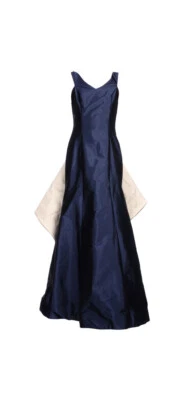 Musani Couture Long Dress with Tippet Dark Blue Size 6 - Photo 1/4