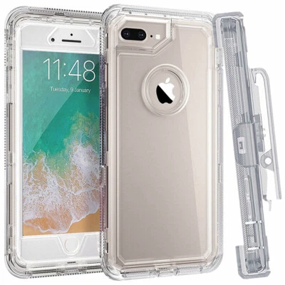 Funda protectora transparente a prueba de golpes con clip para cinturón para iPhone 6s 7 8 Plus SE 2020 Defender Foto 1 de 4