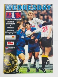 1993/94 SHEFFIELD WEDNESDAY V CHELSEA 09-02-1994 FA CUP 4TH ROUND REPLAY - Picture 1 of 1