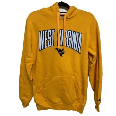 Sudadera con capucha pulóver de manga larga dorada S Champion de West Virginia Mountaineers para hombre Foto 1 de 4
