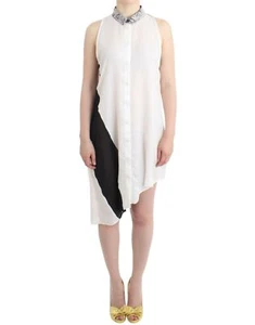 Costume National White shirt assymetric hem Women's dress Authentic - Picture 1 of 6