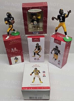 Steeler Hallmark 7 Adornos Russell Wilson Ben TJ Watt Najee Conner Ardilla #1 Foto 1 de 4