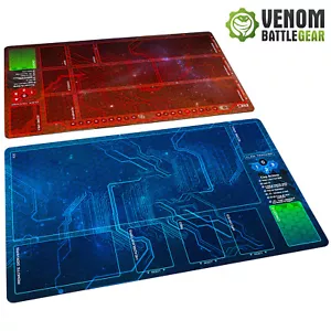 Android Netrunner LCG Playmats Corp & Runner ROT/BLAU Set Stoff Gummi unterstützt - Bild 1 von 3