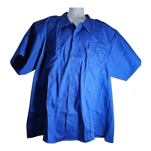 Uniforme Clifton Para Hombres 5xl Manga Corta Azul Estados Unidos Abotonado Talla Grande Calce Relajado - Imagen 1 de 11