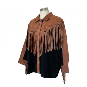 Bob Mackie Wearable Art 100% Leather Western Jacket Adult 2X Button Womens • NWT - Picture 1 of 10