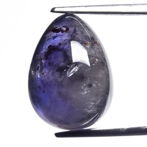 💎 5,17ct 12,5x9mm Birne Cabochon natürlicher bläulich violetter Iolith - Afrika Edelstein - Bild 1 von 4