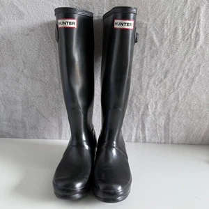 Hunter Original Tall Gloss Rain Boots Women's Size 6 Fisherman waterproof black - Picture 1 of 18