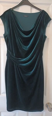 ROMAN GREEN VELVET OCCASION DRESS SIZE 16 - Image 1 of 4