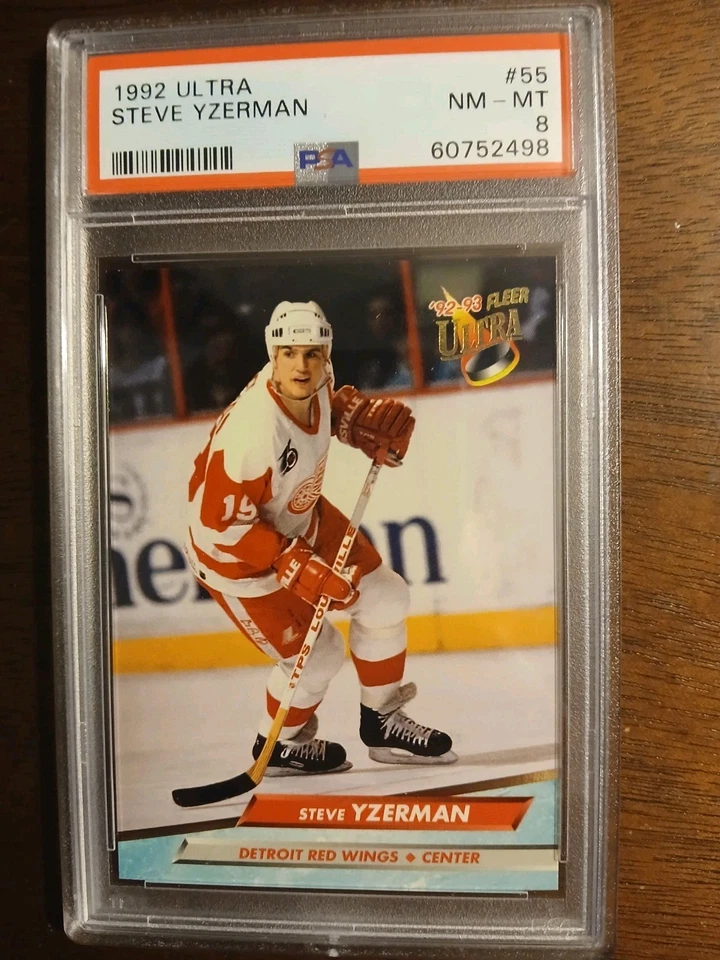Steve Yzerman 1992 Fleer Ultra PSA 8 NM-MT Detroit Red Wings - Image 1 of 1