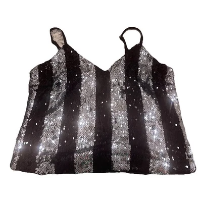 Top de lentejuelas para mujer Charlotte Ruse Y2K talla pequeña Foto 1 de 3