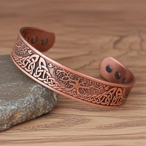 Magnetisches Kupfer Arthritis Schmerzlinderung Armband - Baum des Lebens Therapie Manschette Geschenk - Bild 1 von 7