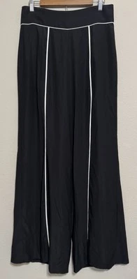 Nicole Miller Women’s 12 Silk Pants Black Open Front Statement Piece ARTELIER - Image 1 of 4