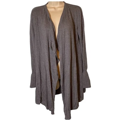 White House Black Market Gray Drape Open Front Cardigan Sweater Small Cashmere - Image 1 of 4