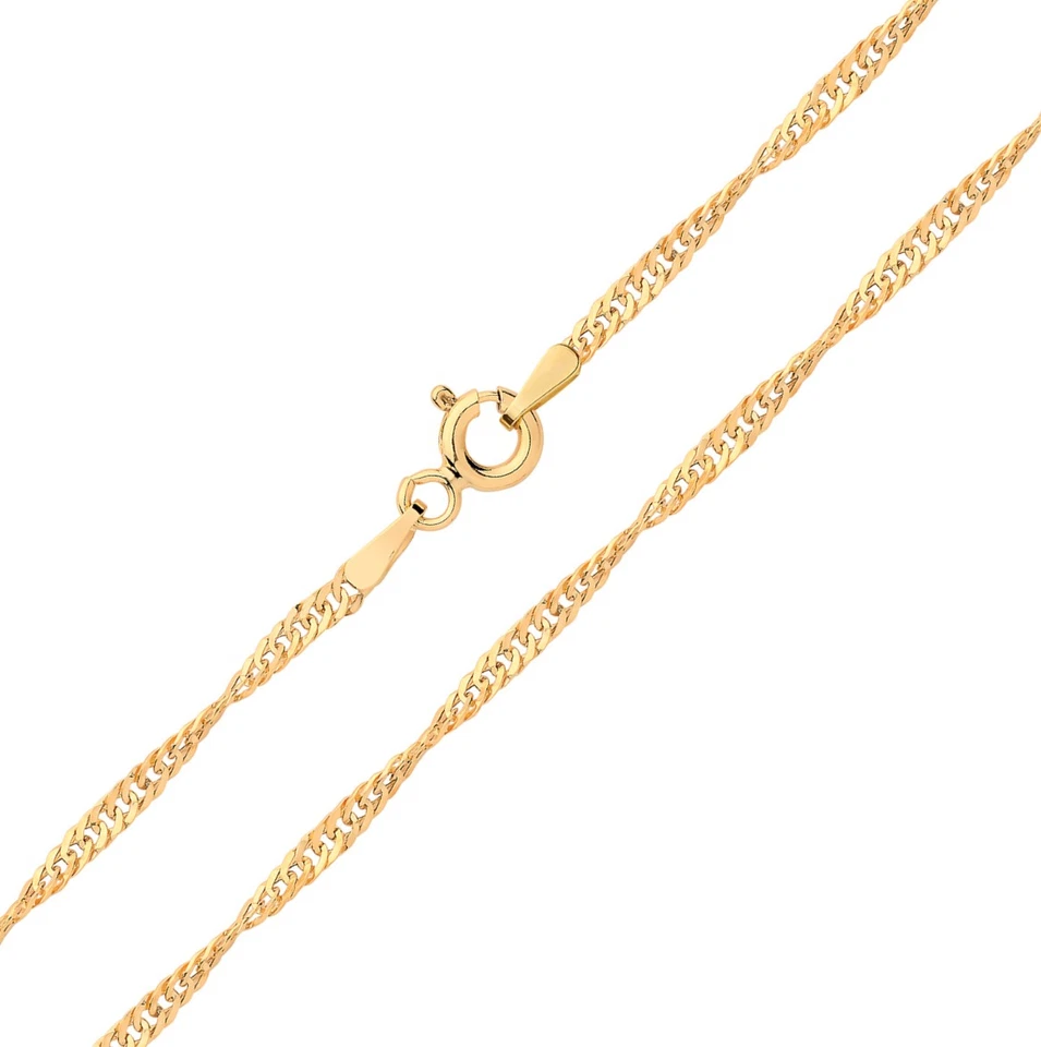 Singapore Chain 9ct Carat Yellow Gold Ladies 2mm - 40.6, 45.7, 50.8, 55.9, 61cm - Image 1 of 1