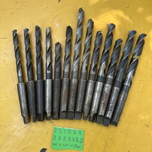 13pc MT 2 Morse Taper Drill Bit Lot Southbend Atlas Craftsman Metal Lathe Tool - Picture 1 of 18