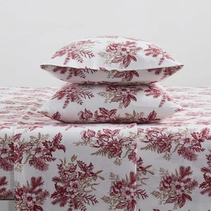 - Queen Sheets, 4-Piece Cotton Flannel Bedding with Matching Pillowcases, Bru... - Picture 1 of 6