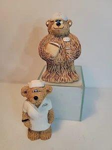 Lote de 2 estatuillas de oso enfermera de resina Lvn enfermera Linda hechas en Estados Unidos - Imagen 1 de 8