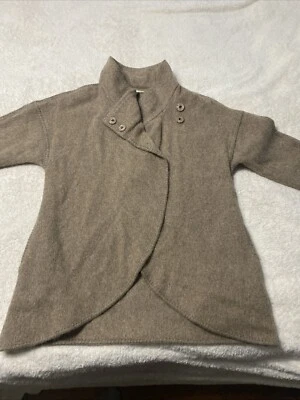 Andean Wrap Coat Women's Size Xs Brown  Alpaca Wool Fleece - Image 1 of 4