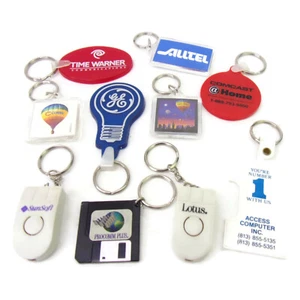 Lot Of 10 Assorted Technology Themed Keychains ~ Alltel Solaris GE Corel ~ - Picture 1 of 11