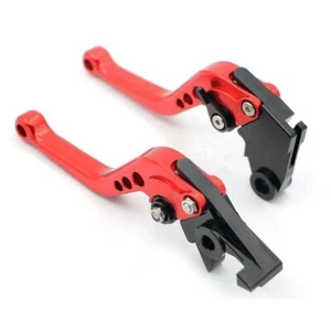 RED Clutch Brake SHORT CNC LEVERs for KAWASAKI ZX6R 2007-2012 Z750R 2011-2012 - Picture 1 of 7