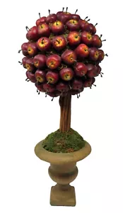 Árbol topiario de manzana vintage en urna decorativa granja decoración del hogar de campo 22" - Imagen 1 de 7